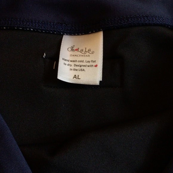 OhLaLa Dancewear Womens Navy Blue Floral Dance Briefs Size Adult Large - Picture 7 of 9